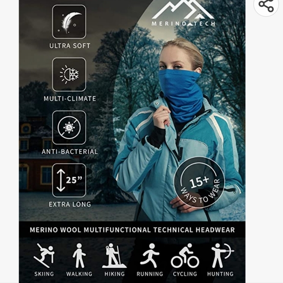 💟 Marino Wool 🧣 Neck Gaiter - Picture 2 of 11